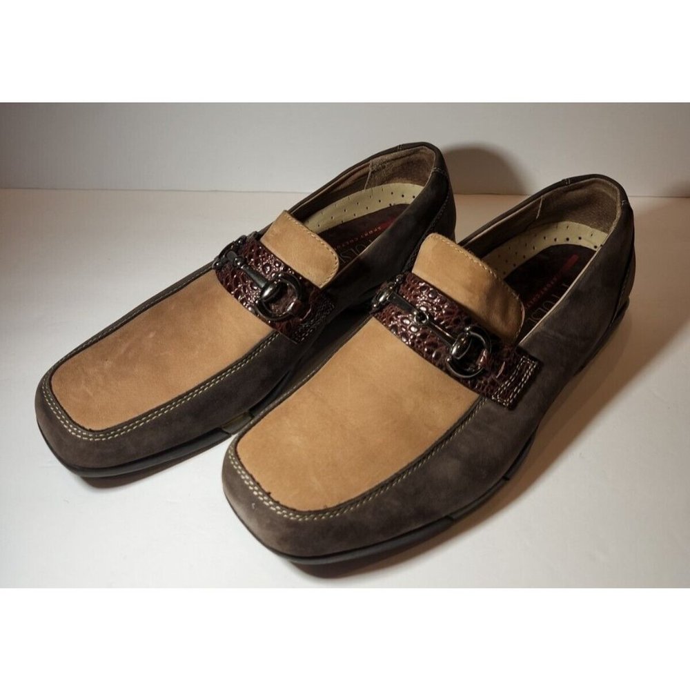 Impulse Brown and Tan Loafer Shoes Men's 8.5 P50344-6 Leather